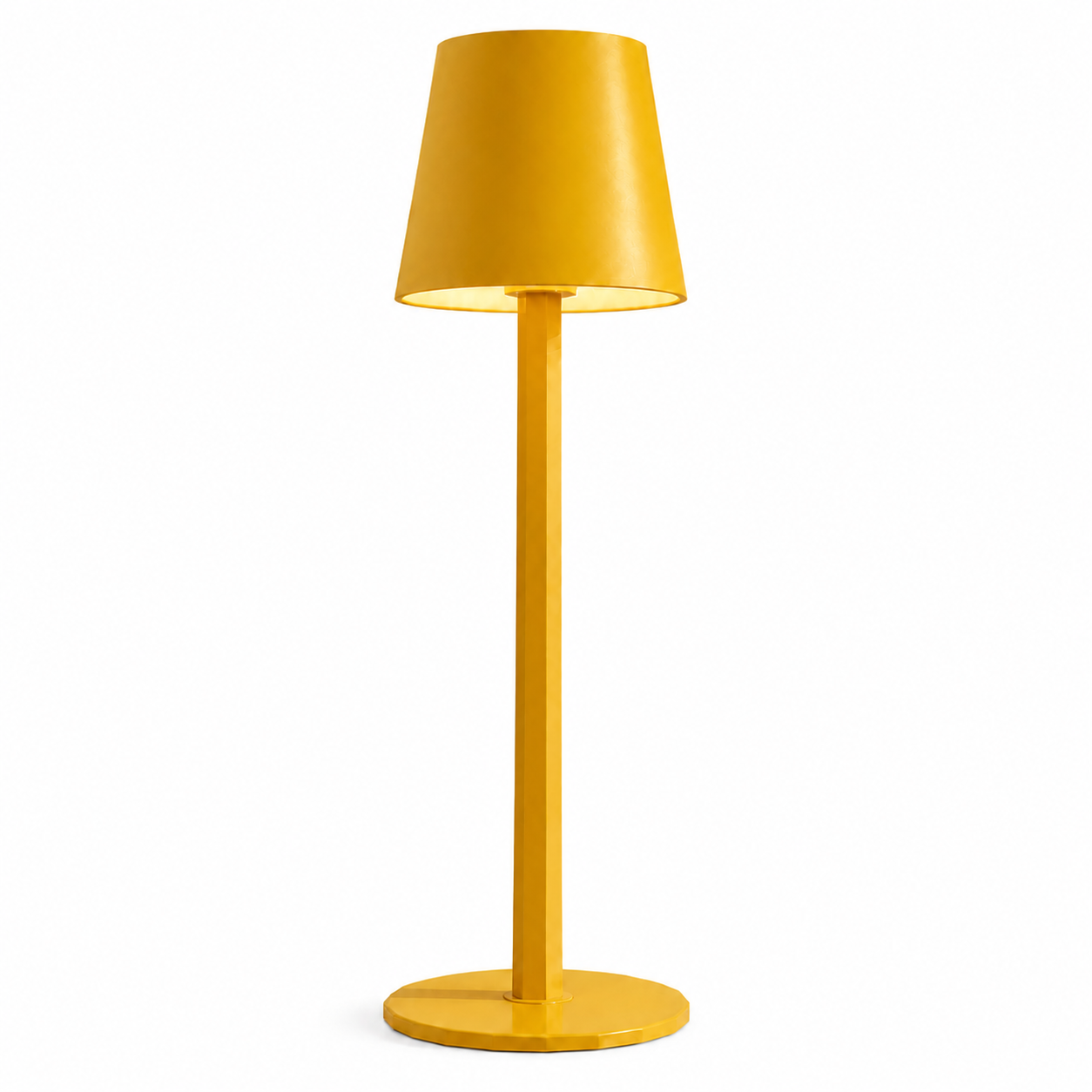 HUEZEL Sunny Golden Yellow Cordless Table Lamp on a clean product background