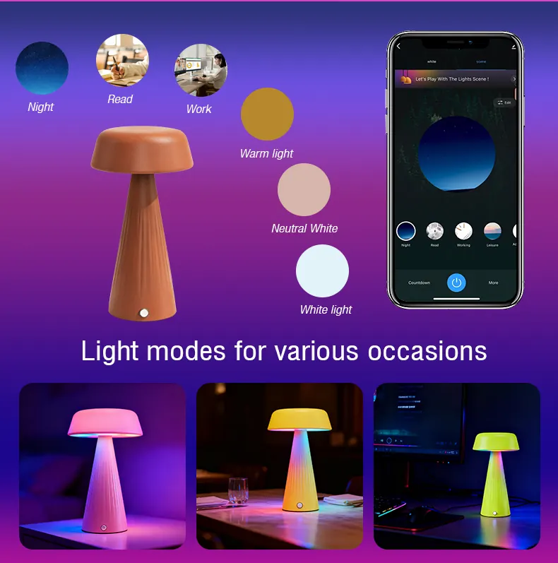 Connected ambient table lamp for branded lighting programs