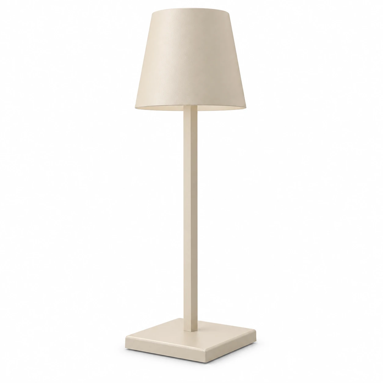 JBTD-161 square-base table lamp in oat cream