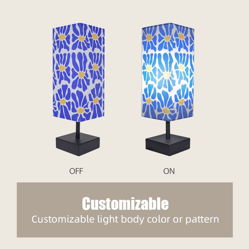 Indigo Seigaiha Japanese Table Lamp - JB-G11 - OEM shade artwork