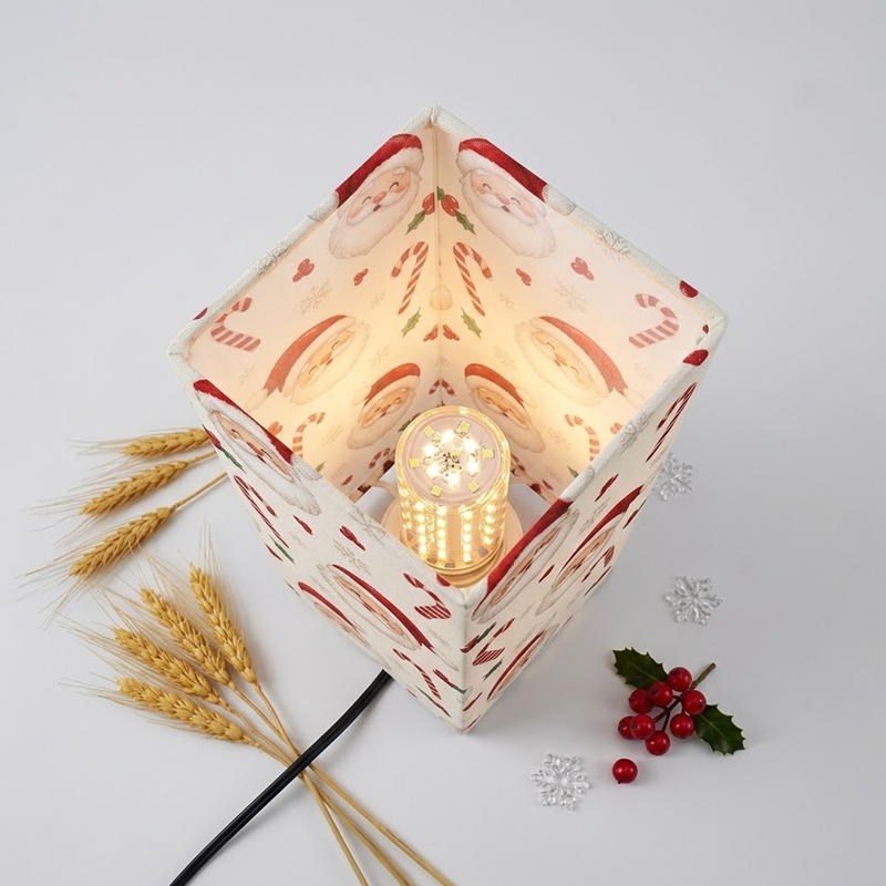 Christmas fabric-shade plug-in table lamp collection
