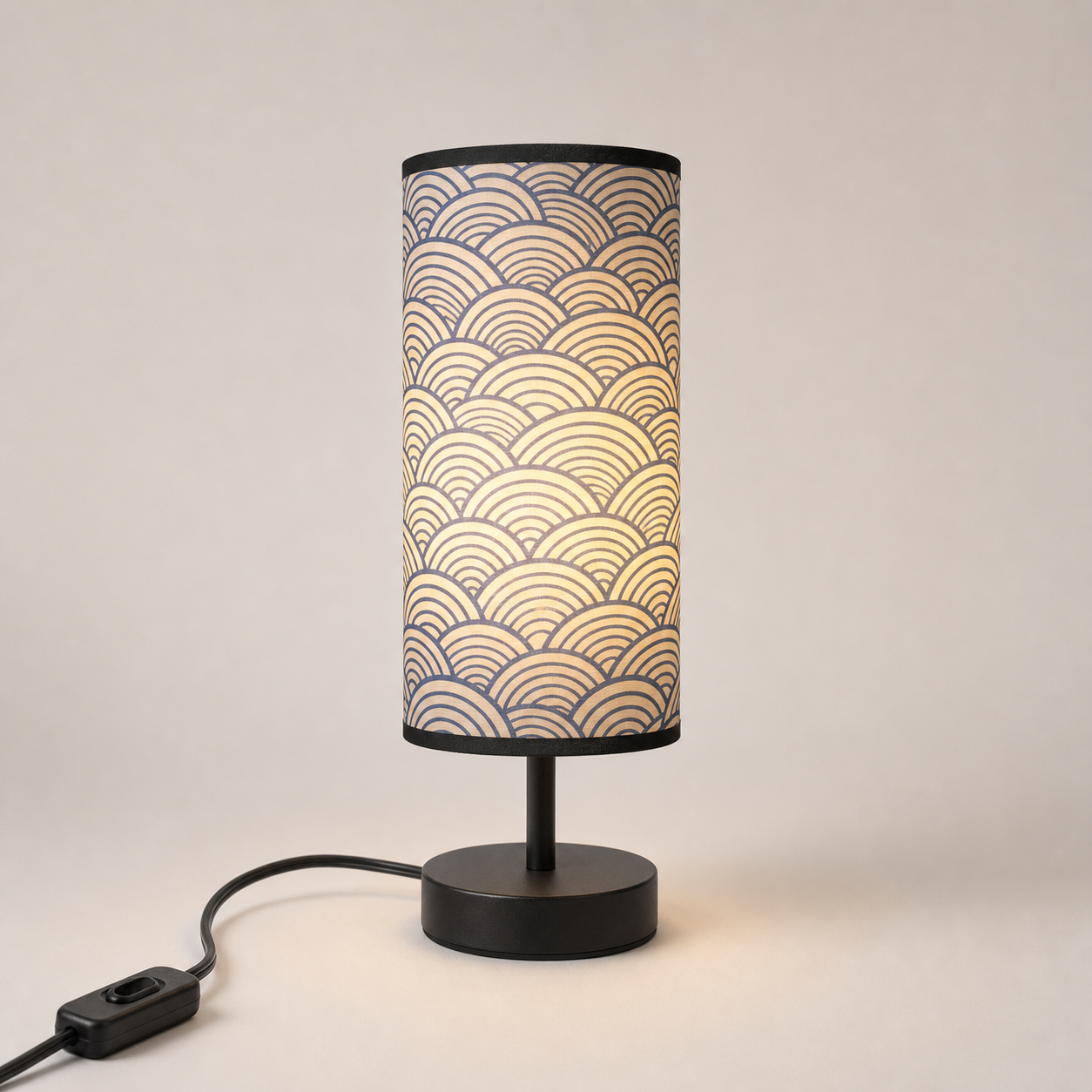 Indigo Seigaiha Japanese Table Lamp - JB-G11 - Model design