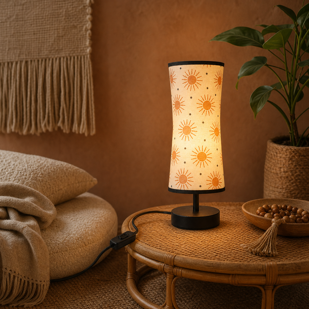 Terracotta Boho Sun Table Lamp
