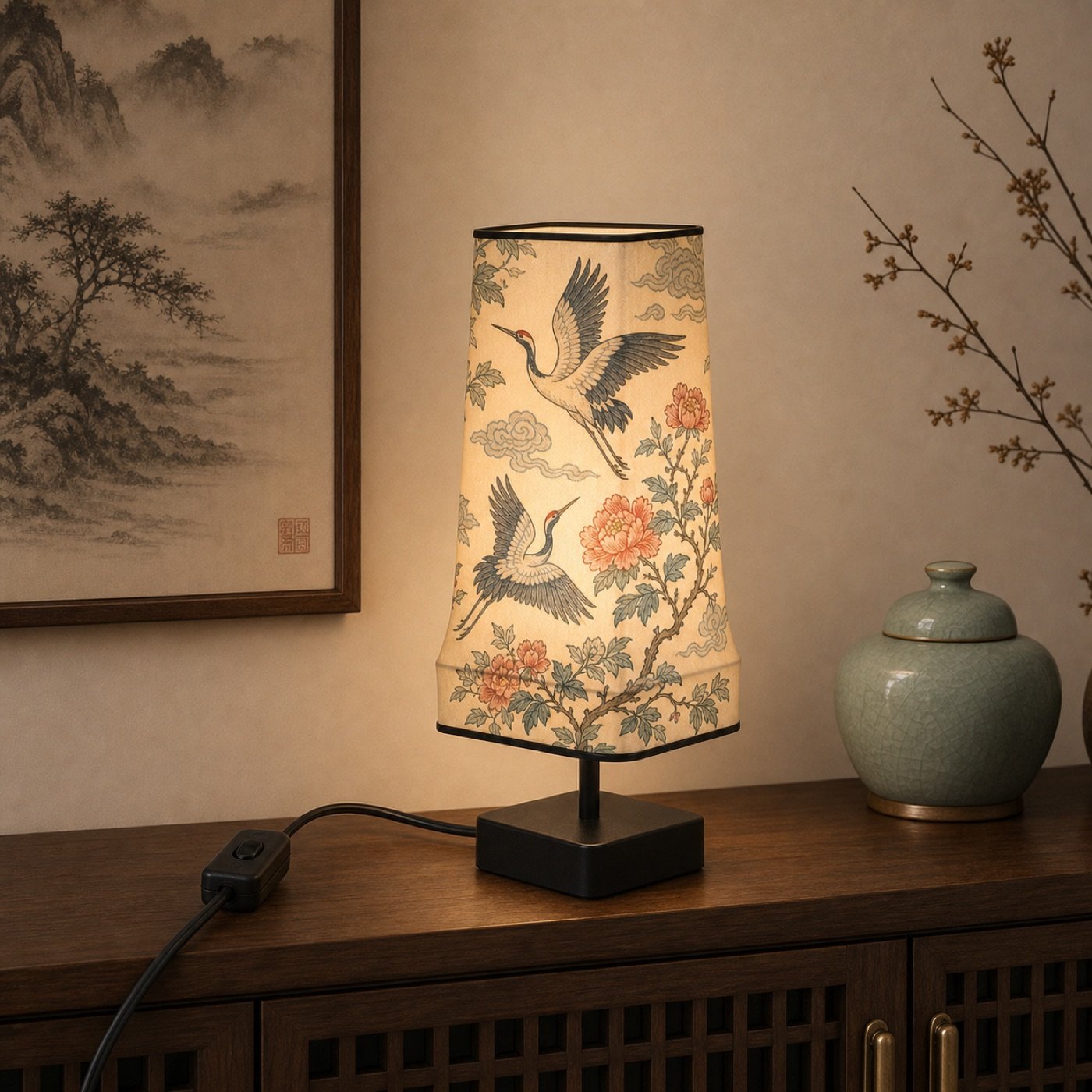 Modern Chinese Crane and Cloud Lamp second application scene