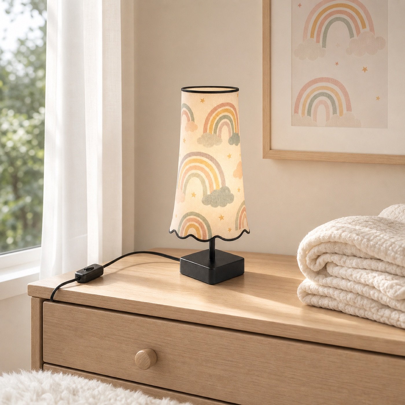 Pastel Rainbow Nursery Table Lamp second application scene