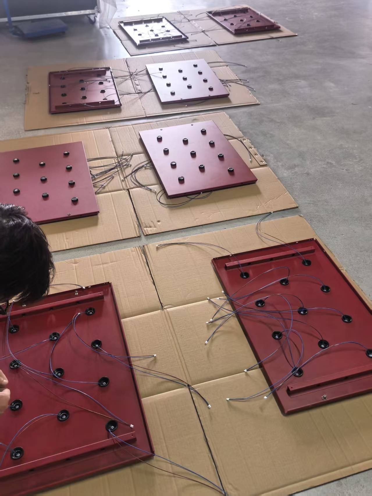 JBTD-160 shelf wiring and parts during factory assembly