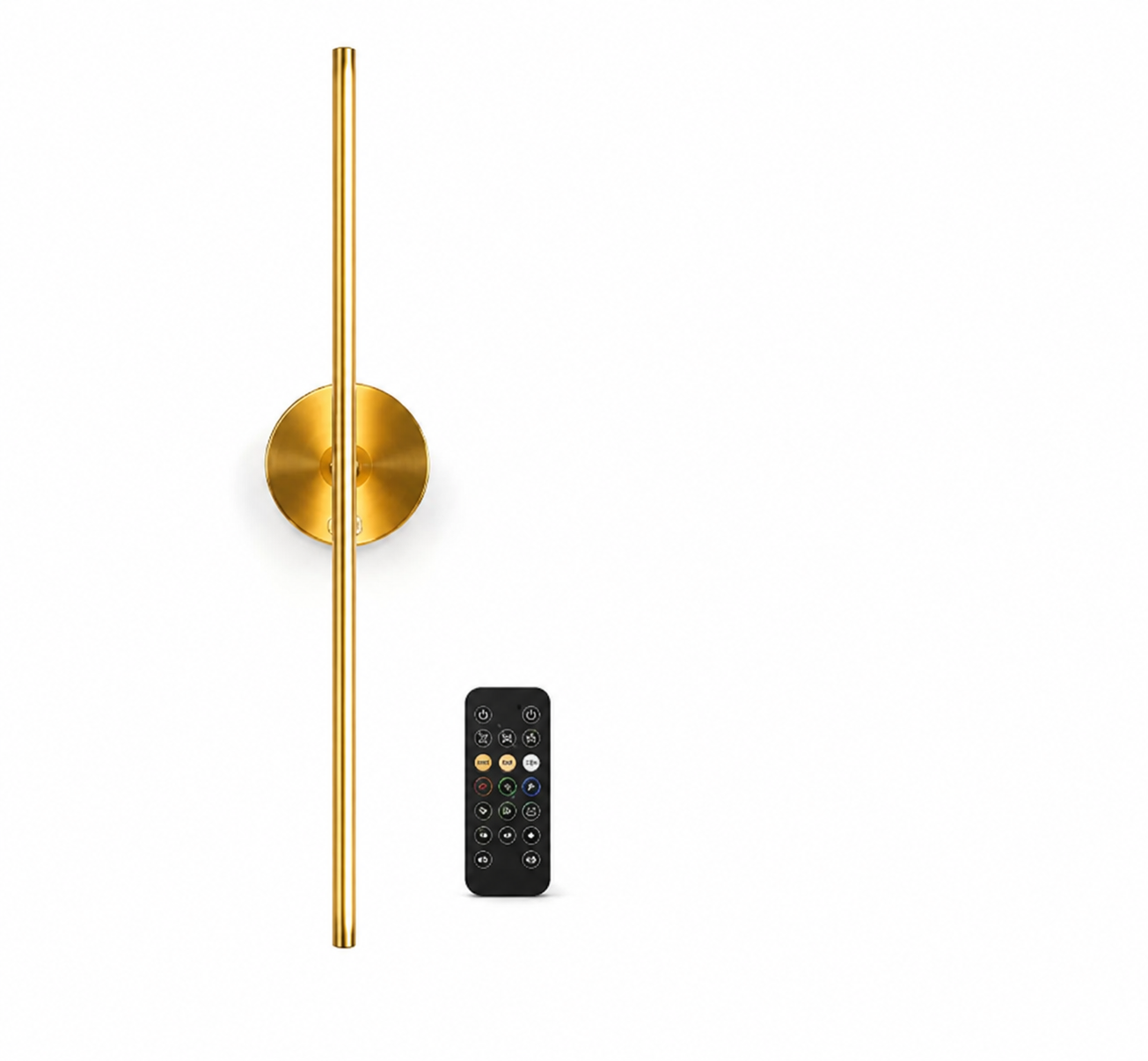 Slim gold vertical rechargeable wall light with remote control