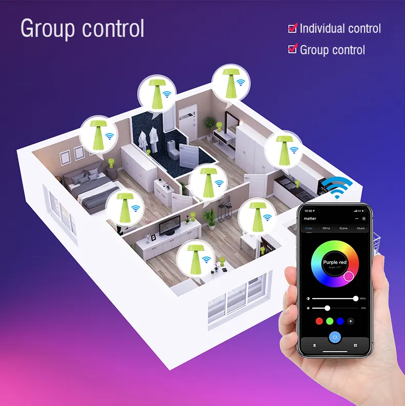 Smart table lamp group control concept