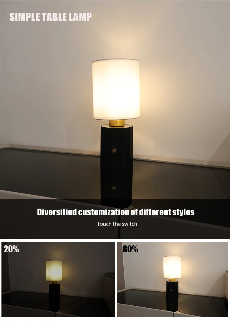 Pleated Fabric Rechargeable Table Lamp product detail 1